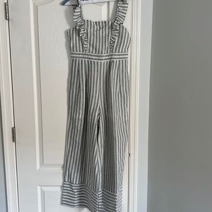 Striped ruffle jumpsuit - medium